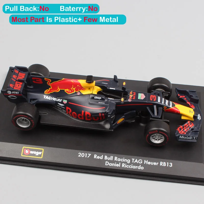 1:32 BBurago напитка Red Bull от производителя гоночных RB13 № 3 Daniel № 33 racer игрушечные машинки Миниатюрная модель весы автомобилей для детей