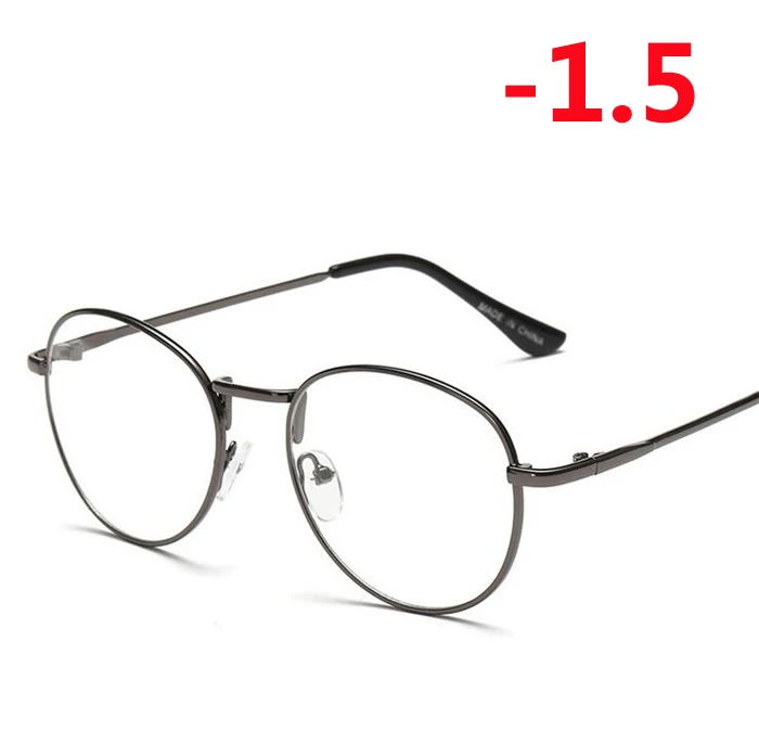 Myopia 150 1-1,5-2-2,5-3-3,5-4 готовые очки для близорукости женские мужские короткие очки для коррекции зрения металлические женские мужские очки для близорукости с градусом - Цвет оправы: Myopia 150