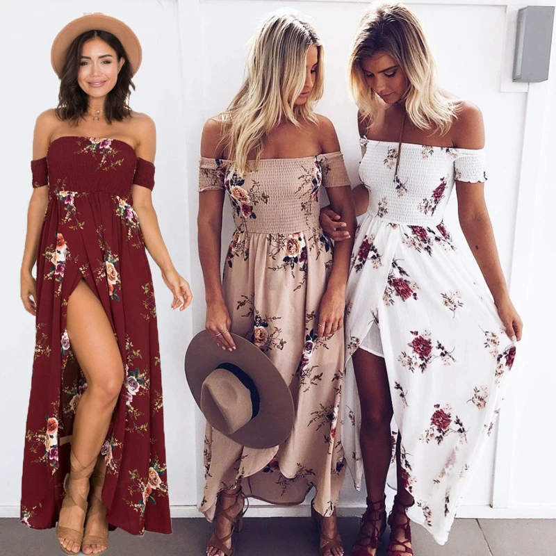 Bhflutter женское платье 2018 Новая Мода с плеча короткий рукав летнее Boho Стиль
