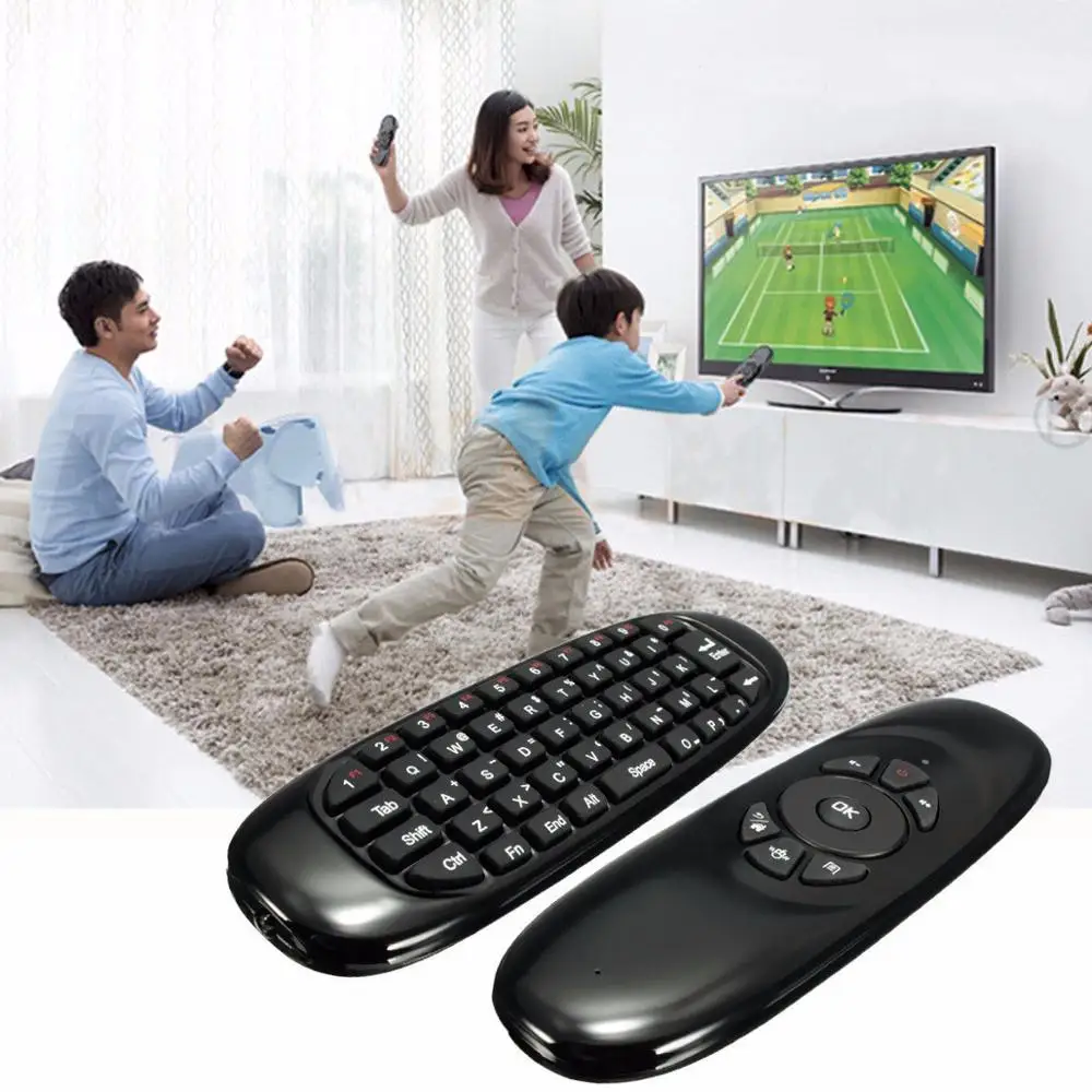Для Android проектор мини беспроводной 2,4G RF Airmouse дистанционное управление Flymouse Flykeyboard двусторонняя QWERTY 7 языков на выбор