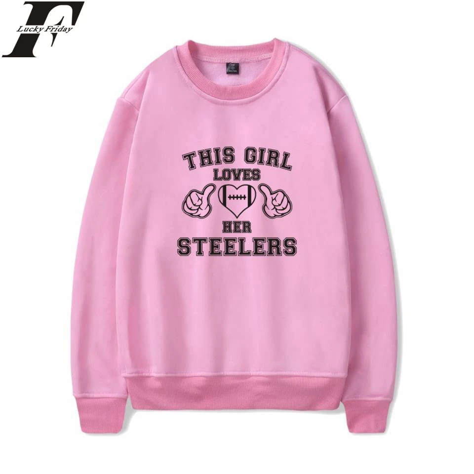Эта девушка любит ее Steelers свитшоты Весна Толстовка Пуловер Стиль толстовки
