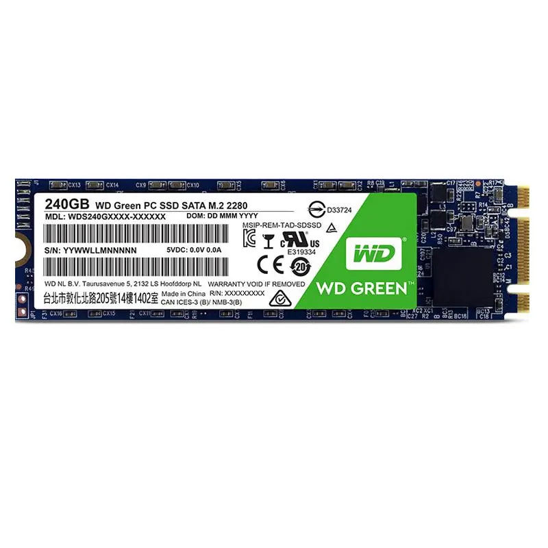 Внутренний твердотельный накопитель WD Green M.2 2280 120 ГБ 240 480 Гб SSD SATA3 6 545 Мб/с для