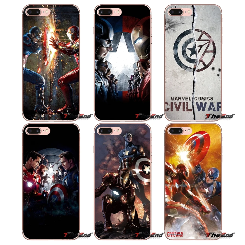 Мягкий чехол для Huawei Honor 7X V10 6C V9 6A Play 9 Mate 10 Pro Y7 Y5 P8 P10 Lite Plus GR5 2017 Captain America Civil War