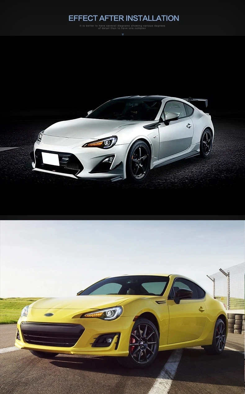 Светодиодная лента головная лампа для BRZ GT86 FT86 головной светильник s 2012- для головной светильник сигнал поворота с последовательным индикатором