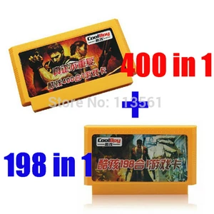 2 шт.лот (игровой картридж 400 В 1 + игровая карта 198 в 1), игровая карта без повторов 8 бит