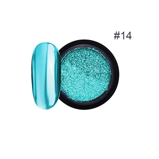 Mirror Powder 14 Зеркальный блеск для ногтей, порошок, металлический цвет, дизайн ногтей, хромированный пигмент, пылезащитный декор, голографический порошок для ногтей, маникюр, УФ-гель, сделай сам - Цвет: Mirror Powder 14