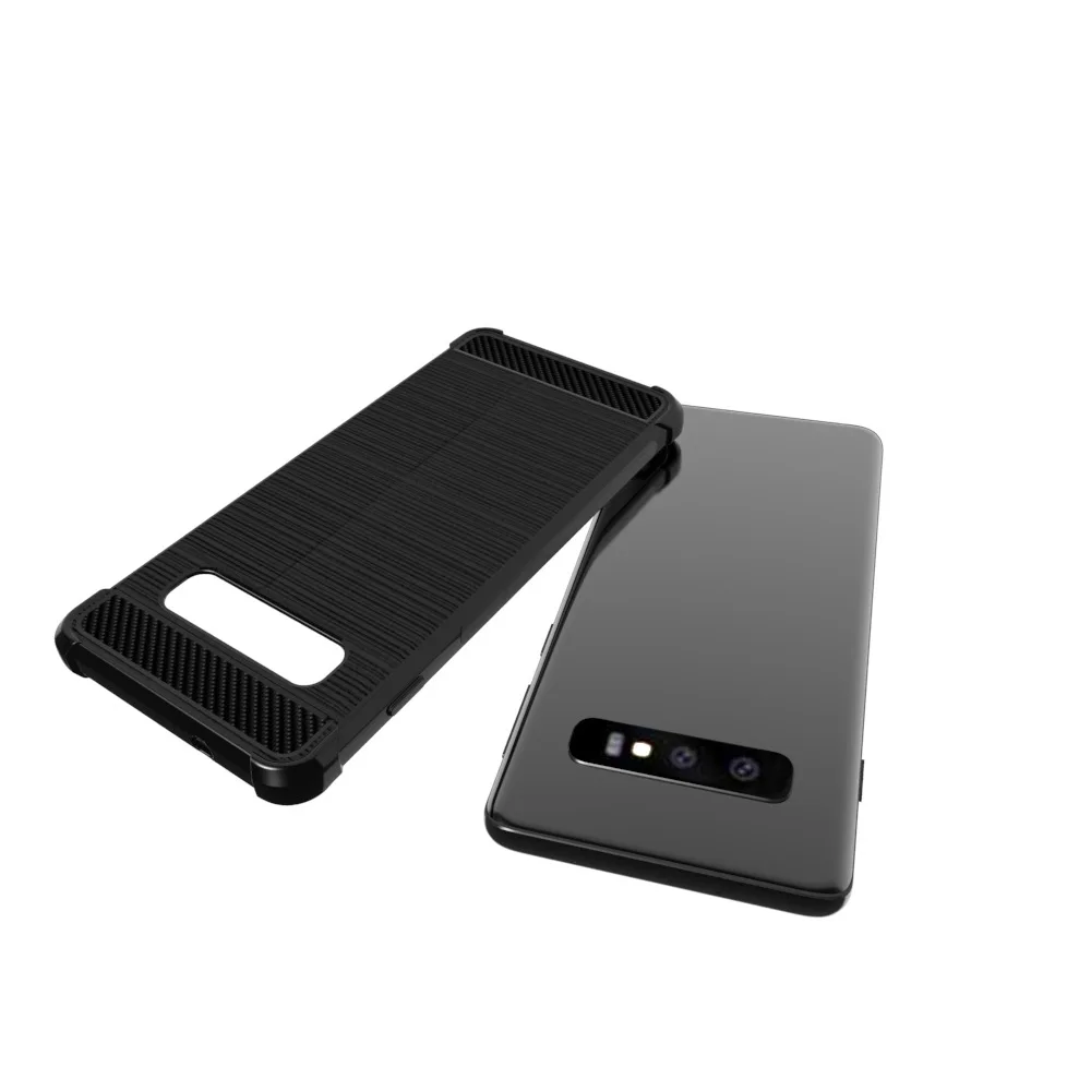 Для Samsung Galaxy S10 Plus Чехол Мягкий ТПУ/углеродное волокно противоударный защитный