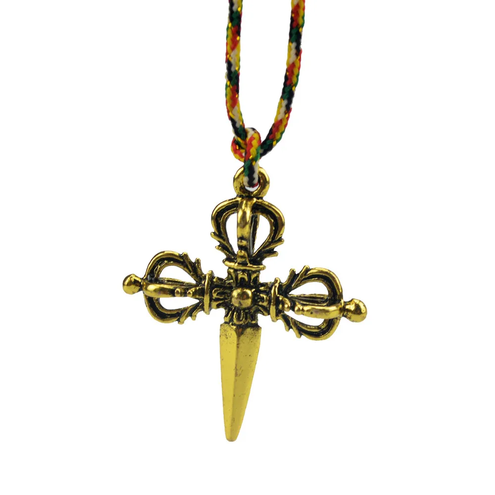 

Tibetan Jewelry Tibetan Silver Buddhism Dorje Men+5 element Necklace Y1360