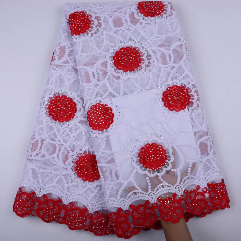 

Nigerian French Lace Fabrics 2019 African Tulle Voile Lace Fabric High Quality African Guipure Lace Wedding Fabric For Dress1363
