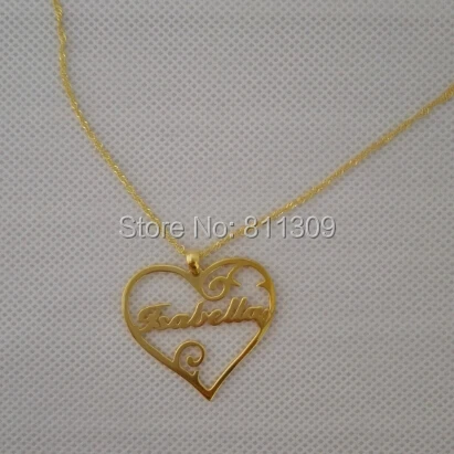 Ожерелье с именем на заказ персонализированные ювелирные изделия сердцем любого
