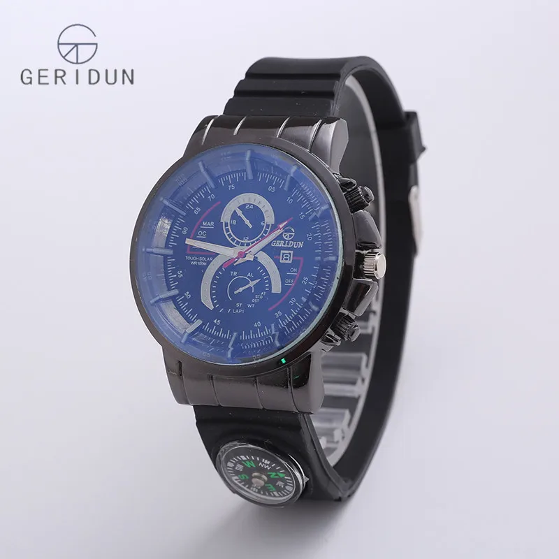 GERIDUN брендовые Роскошные мужские часы кварцевые Военные Наручные Часы компас