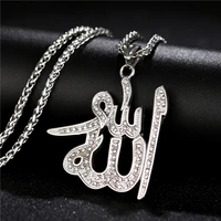 arabic muslim islamic god allah allah pendant necklace for womenmen muslim necklace jewelry turk gifts with aaa rhinestone