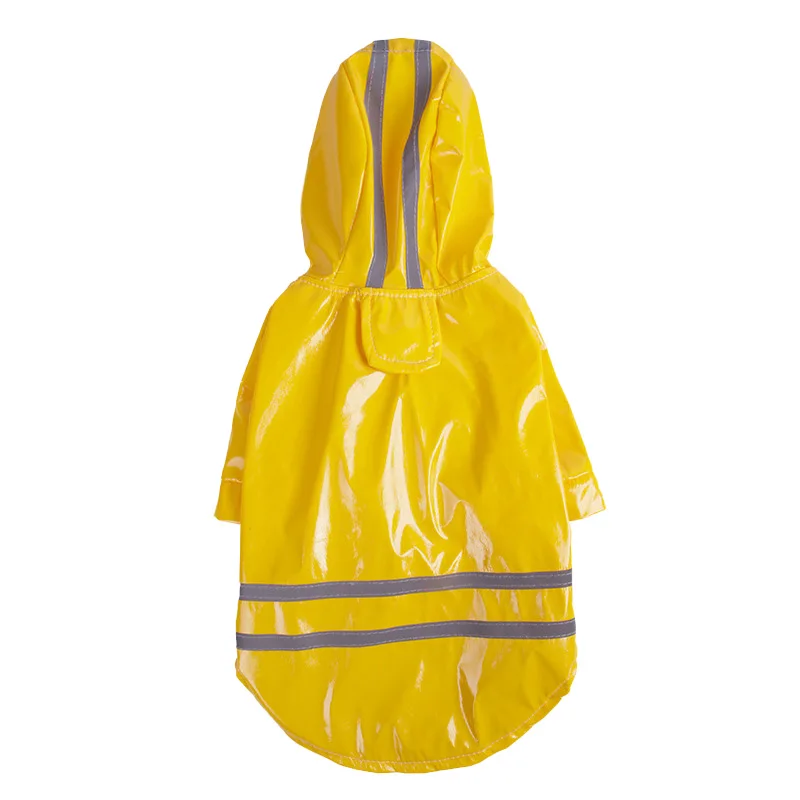 Yellow S-XL, летняя дождевик для собак, уличная водонепроницаемая куртка с капюшоном для щенка, одежда для собак из полиуретана, дождевик для собак Ши-тцу, однотонная куртка для собак, одежда - Цвет: Yellow