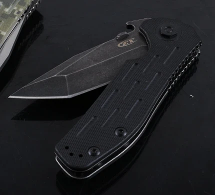 Черный ZT0620 59-60HRC 9CR13MOV Лезвие камень промытый стальной ручкой тактический складной охотничий кемпинг уличный карманный нож EDC ручной инструмент - Цвет: Черный