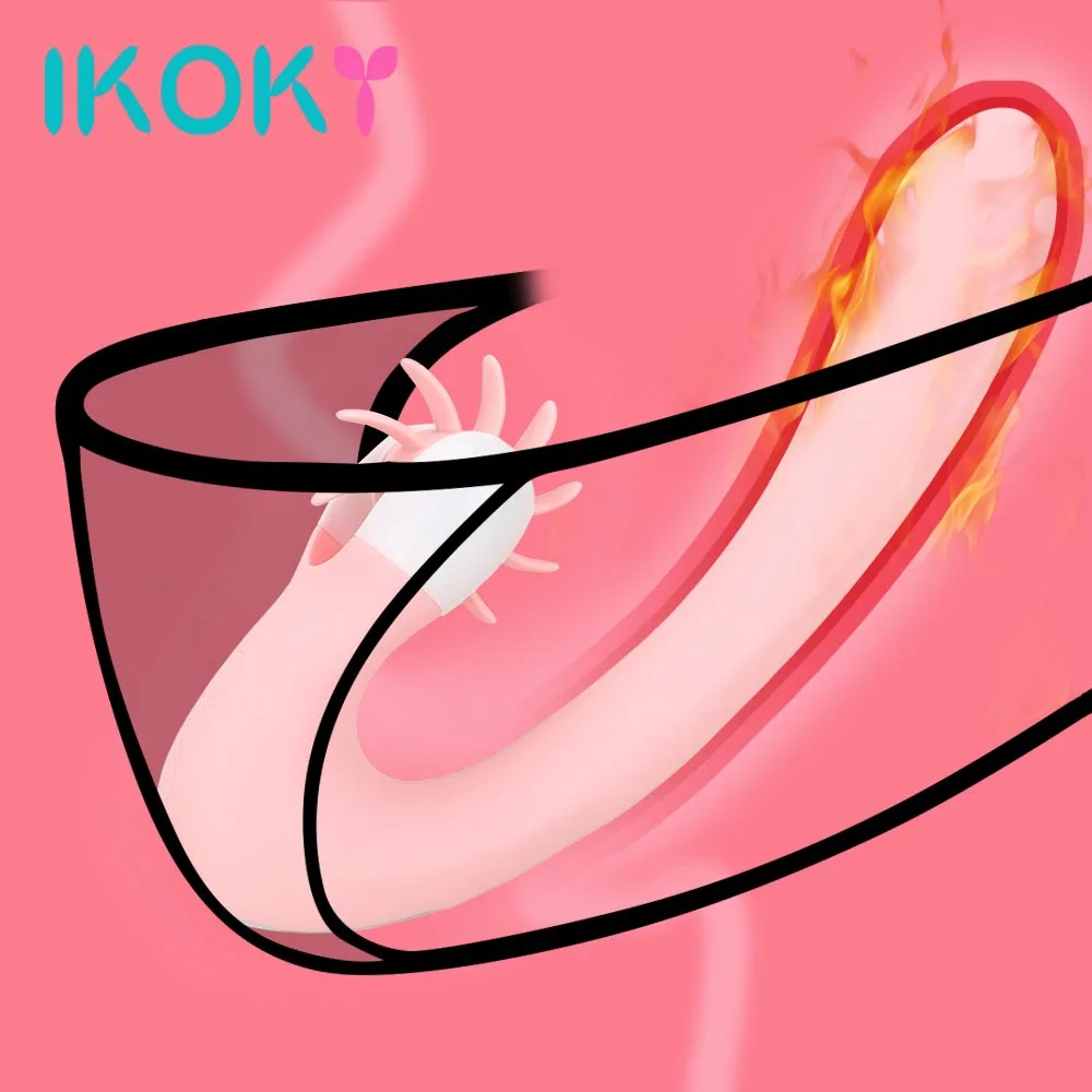 Вибратор IKOKY для женщин Стимулятор клитора точки G фаллоимитатор с нагревом