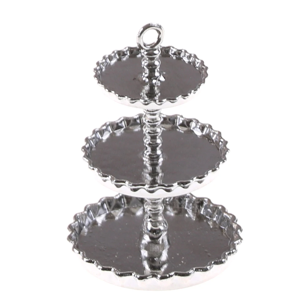 

New 1/12 Dollhouse Miniature 3 layer Metal Desserts Snack Rack Stand