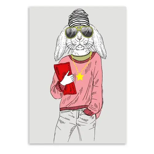 Модные Животные Жираф Зебра Лошадь винтажный художественный печатный плакат