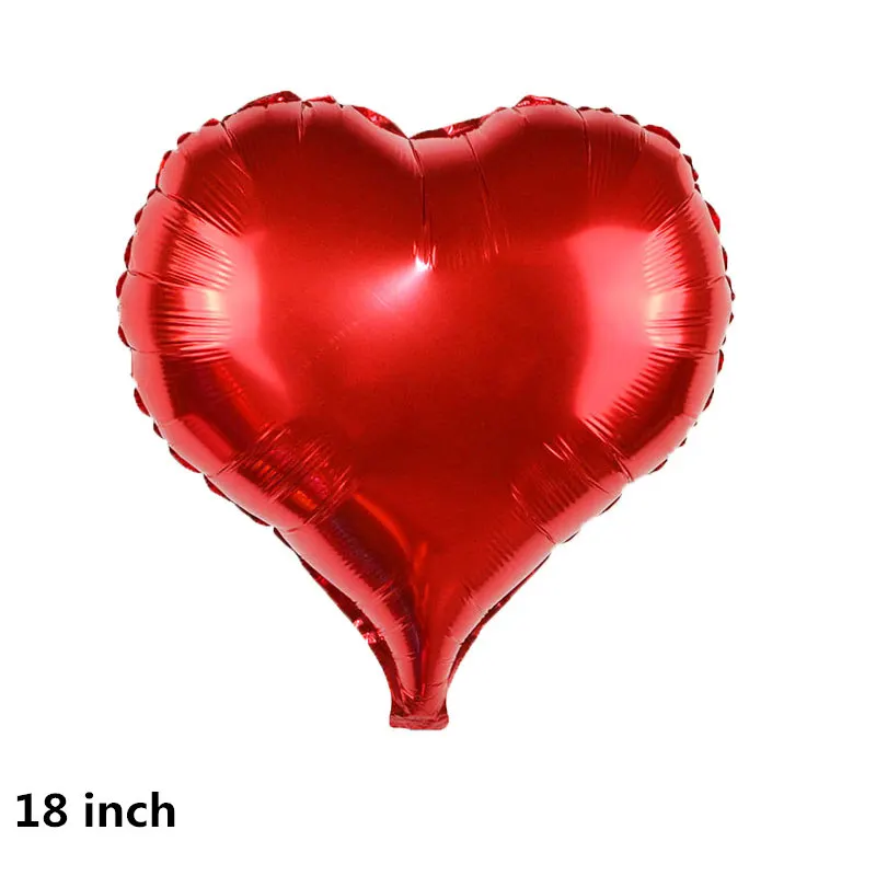 18inch Red Heart С Днем Рождения гирлянда из букв воздушный шар хвост Вечерние Декорации фольга бумага воздушный шар "Конфетти" падение день рождения поставки - Цвет: 18inch Red Heart