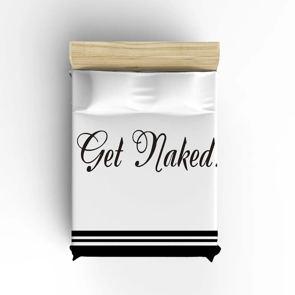 CHARMHOME &quotGet Naked&quot White Black 3d Comforter Bedding Sets 4pcs Duvet Cover Bed Sheet Pillow Cases Size Twin Full Queen King | Дом и
