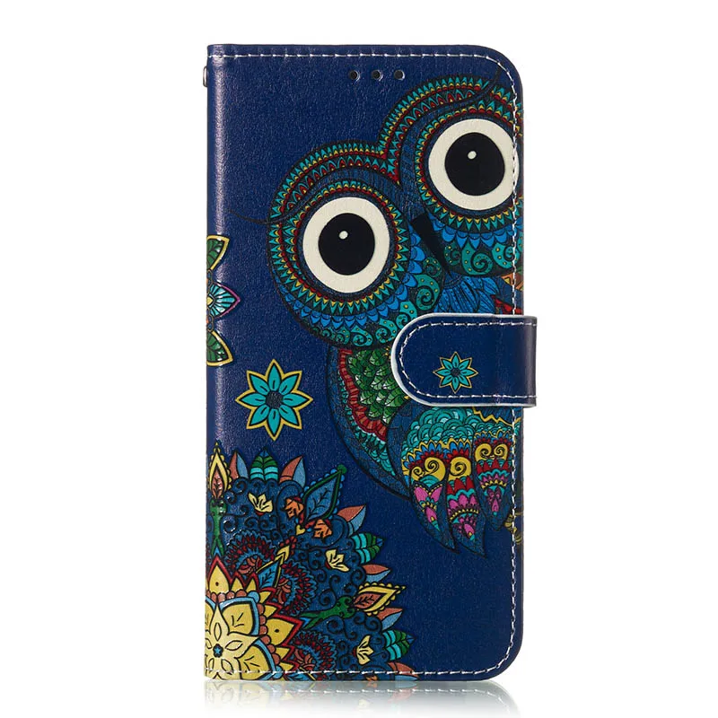 Ethnic Wind Owl Чехол для телефона для huawei P8 Lite P10 плюс P30 P20 P smart Honor 7X 7C Y9 Y6 Pro из искусственной кожи чехол с изображением цветка чехол-портмоне с откидной крышкой - Цвет: Ethnic Wind Owl