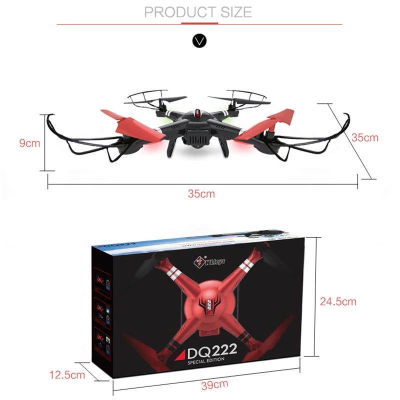 Квадрокоптер Wltoys Q222 2 4 ГГц канала 6 осей 3D Безголовый режим летательный аппарат