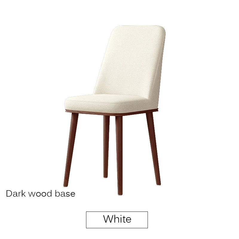 Wooden base White Nordic INS Dining Chair PU Fashion Creative Modern Minimalist Furniture Table and Chair Casual Coffee Office Home Chair - Цвет: Wooden base White