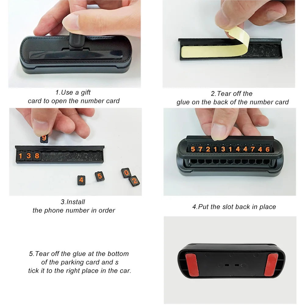 Автомобильный стиль временная парковочная карта искусственная кожа текстура