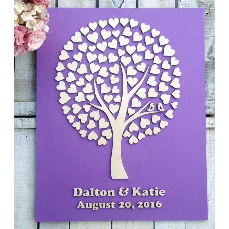 Персонализированная Свадебная книга для гостей деревянная 3d гостевая