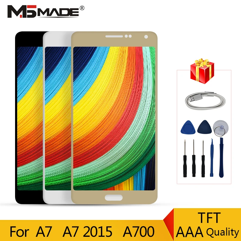 AAA Качество для samsung Galaxy A7 ЖК-дисплей A700 A700F A700FD A7000 ЖК-дисплей сенсорный экран Запасные части бесплатный подарок