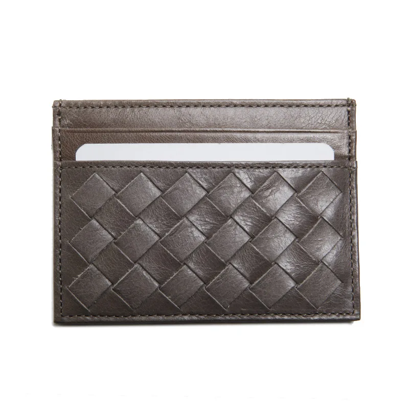 Мужские тканые держатели для карт из натуральной кожи ручной работы | Багаж и