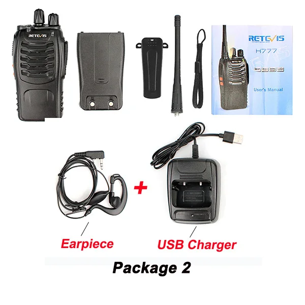 1 шт. Retevis H777 Walkie Talkie UHF 400-470 МГц 16CH Ham радио Hf трансивер портативный двухсторонний радио коммуникатор A9104A - Цвет: Package 2