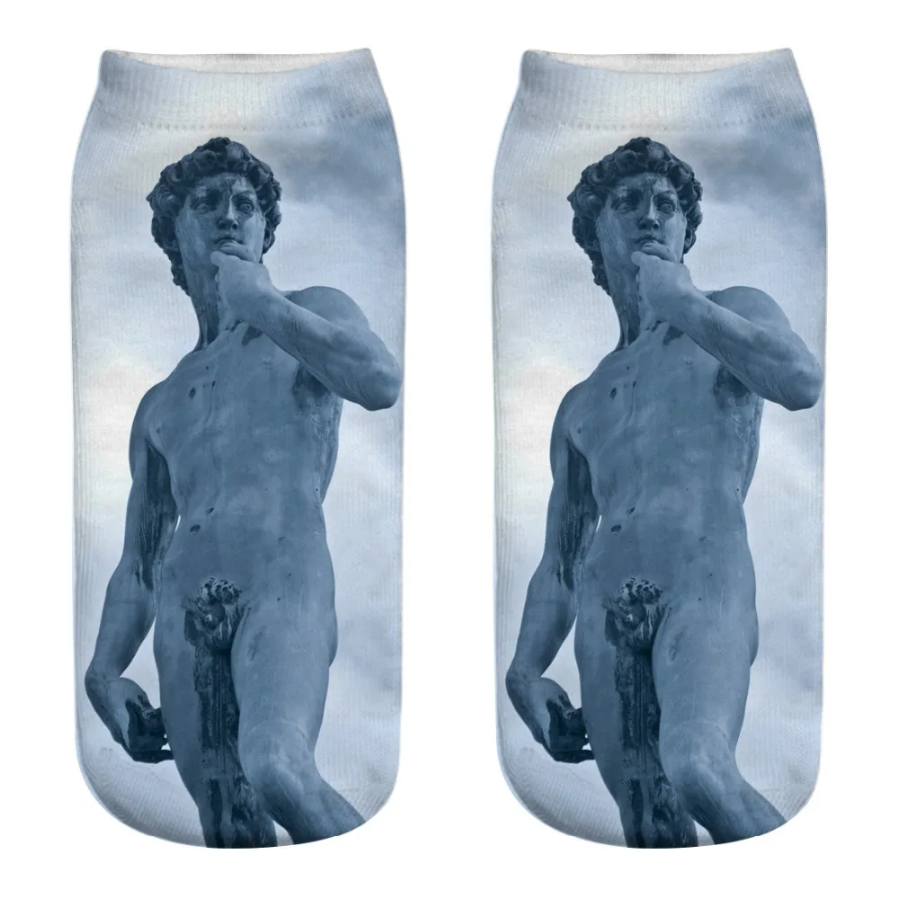 Женские летние хлопковые короткие носки с 3D принтом|Мужские носки| |