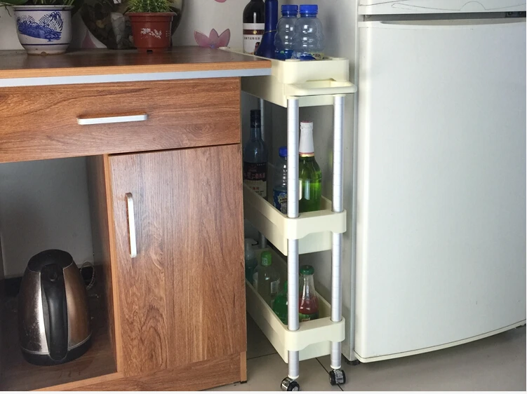 Трехуровневая подвижная полка для хранения алюминиевая ванной комнаты