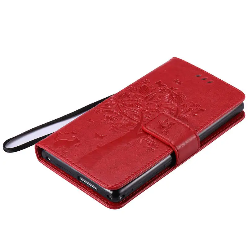 Чехол для sony M2 Coque Роскошные кошки дерево узор кожаная крышка телефона Xperia