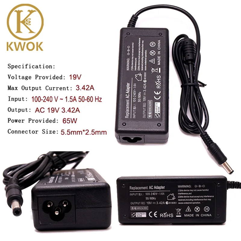 Универсальное зарядное устройство для ноутбука Toshiba 19 в 3 42 А|universal laptop charger|19v