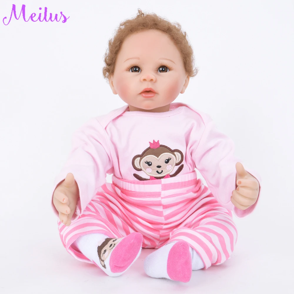 20 &quotреалистичные куклы для девочек Reborn Baby 55 см Ткань тела силиконовые