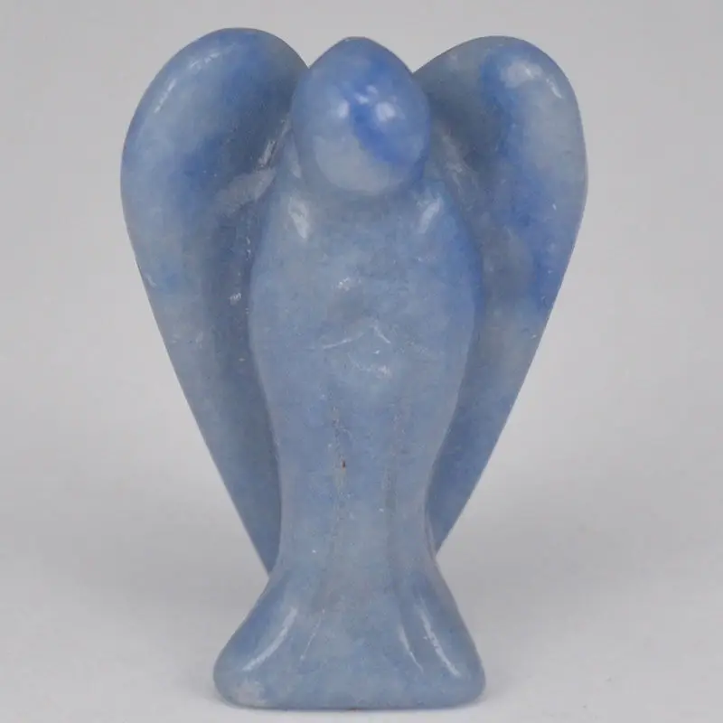

Angel Figurine Miniature Carved Natural Blue Quartz Stone Healing Statue Crystal Home Decoration Accessories 1.5 Inch