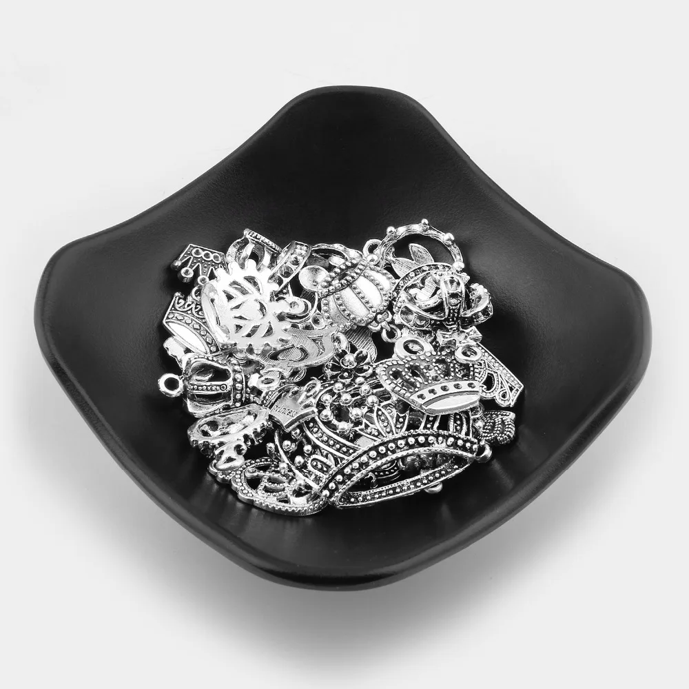 25 шт. Смешанная металлическая подвеска в виде короны античный серебряный цвет