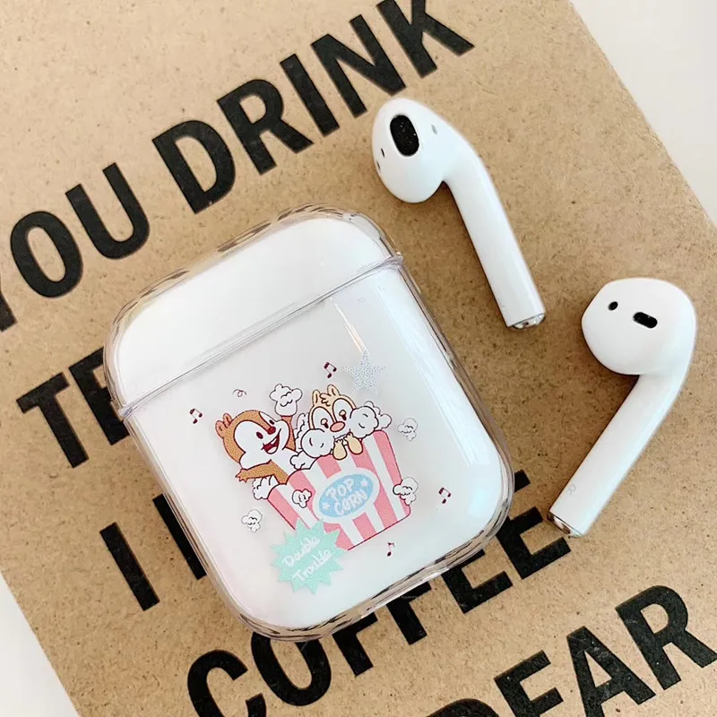 Прозрачный чехол для airpods с изображением слона из мультфильма «Улица Сезам», Bluetooth, беспроводная гарнитура, набор для airpods 1/2, милый жесткий чехол