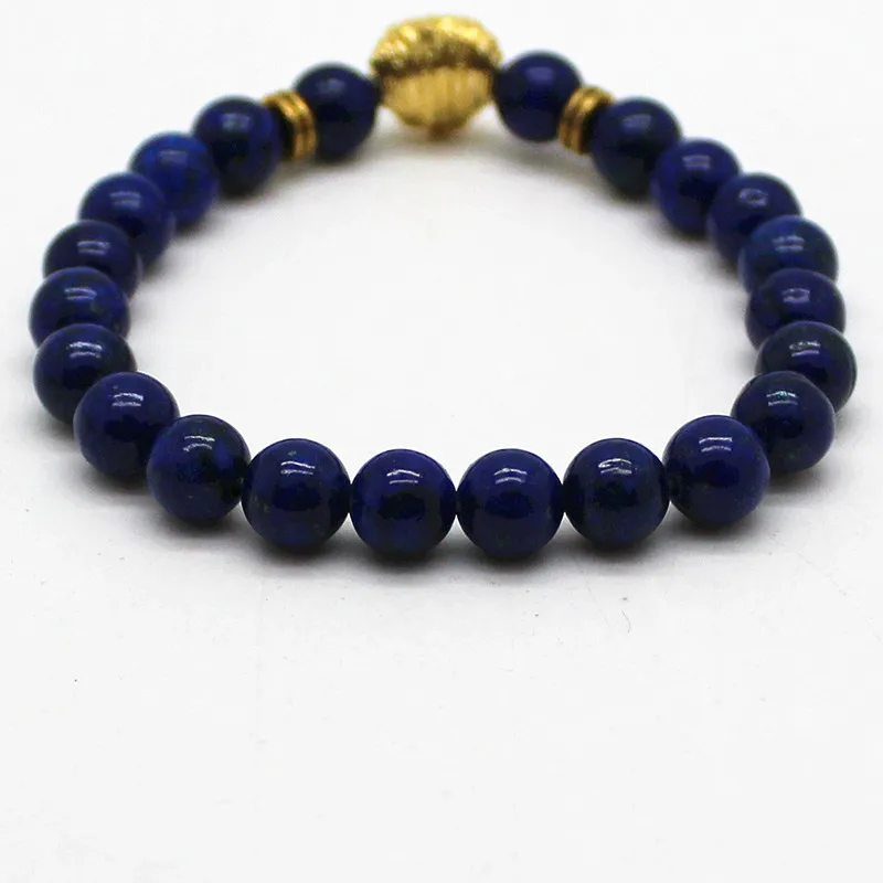 Натуральные камни Серебряный Золотой медный Лев Шарм Браслеты с лазуритовыми