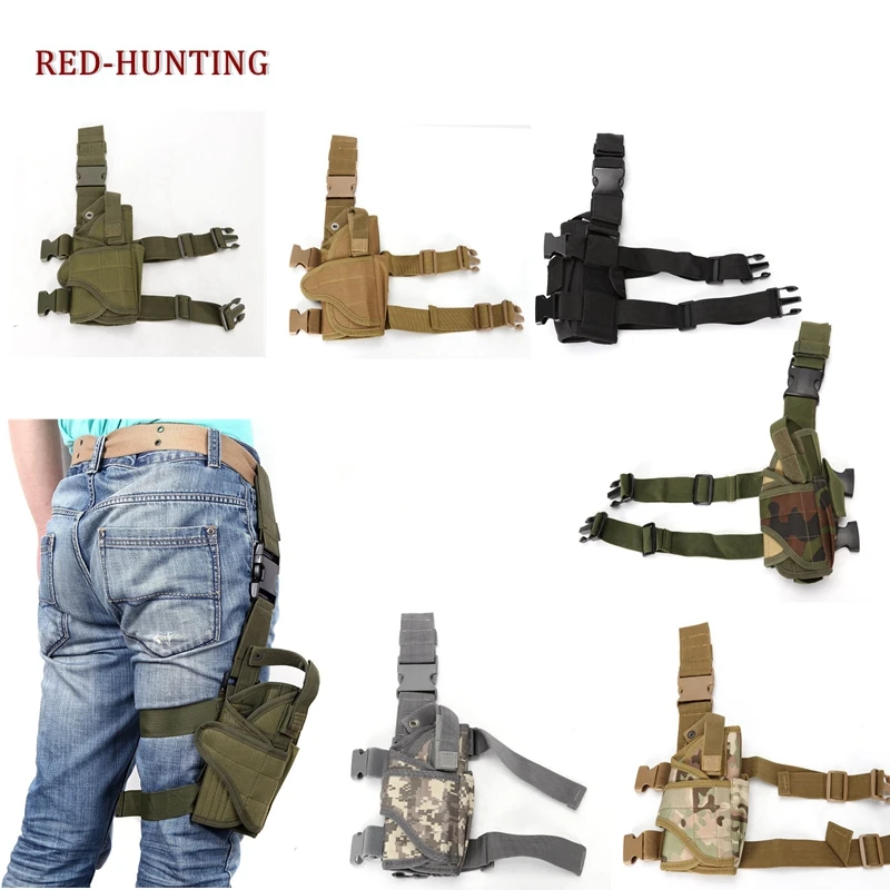 2020 New Airsoft Puttee Thigh Leg Gun Holster Pouch for Glock 17 18 19 21 USP Compact 1911 PPK  PP P226 P2022 Breetta M9 M92