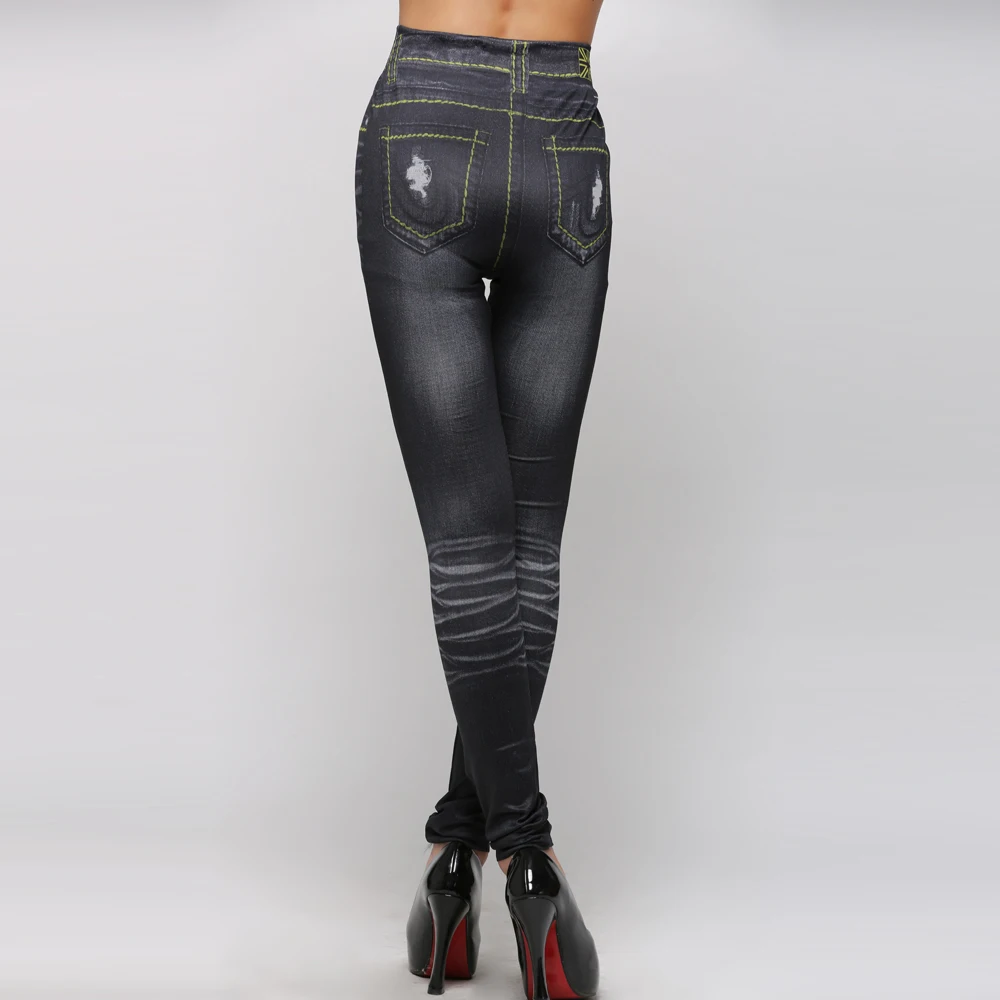 Джинсы женские 2017 сексуальные с фальш дырками из смесового хлопка брюки карандаш