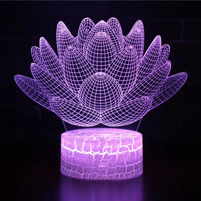 flower Кленовый лист LED 3D Иллюзия визуальный ночник Творческий Спальня украшение стола свет Новинка Цвет Сменные лампы подарок сувенир - Испускаемый цвет: flower