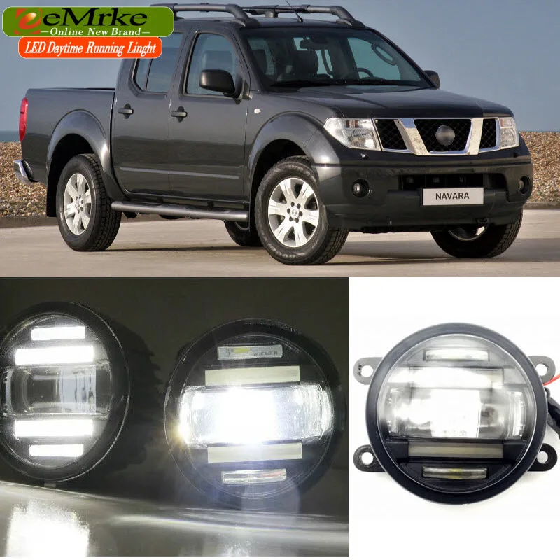 EEMRKE стайлинга автомобилей для Nissan Navara D40 2004 2015 2 в 1 двойной светодиод DRL Cut line