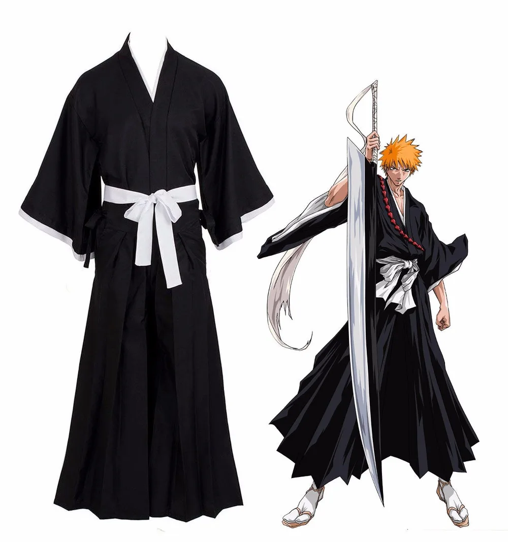 Горячее предложение, аниме, косплей костюм Bleach Kurosaki Ichigo Robe плащ пальто японского аниме косплей костюм на Хэллоуин