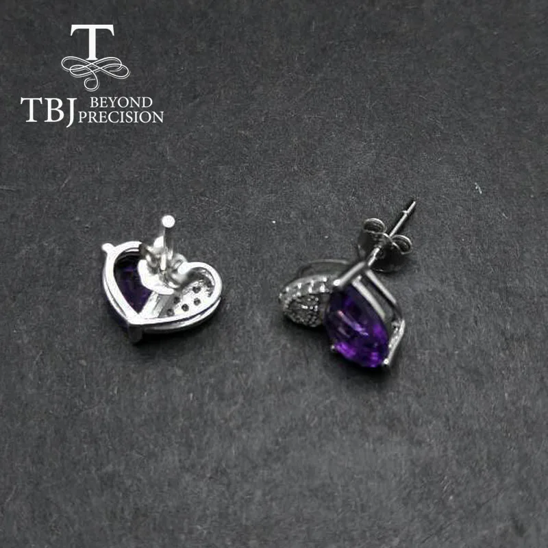 TBJ серебряные серьги 925 пробы с натуральным аметистом brio cut pe5 * 7 1.5ct nautral гранатовая