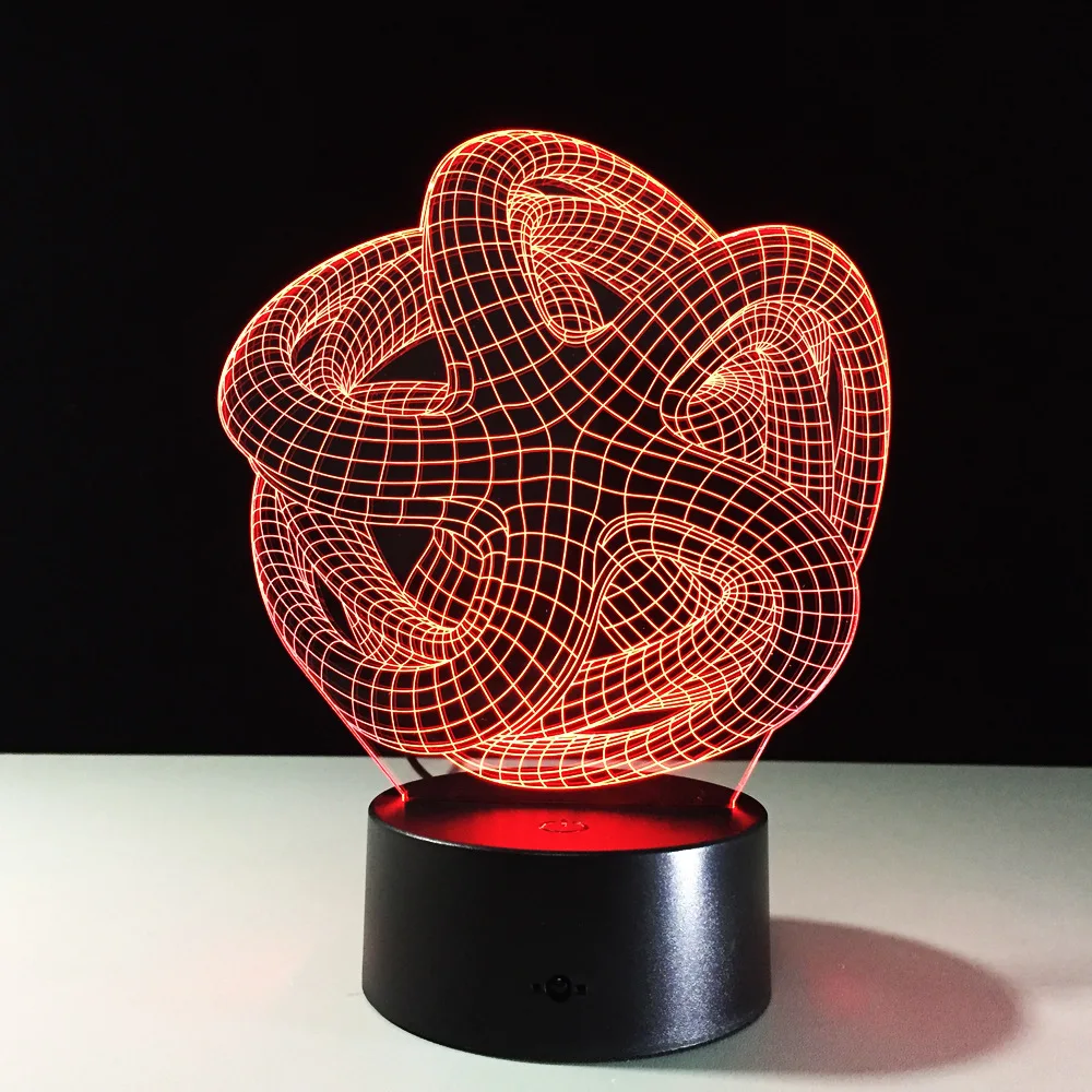 Abstraction 3D Night Light RGB Changeable Mood Lamp LED DC 5V USB Decorative Table Special Art Home Office Party Deco | Лампы и