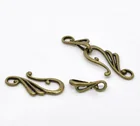 Застежки-тумблеры DoreenBeads для ювелирных изделий из цинкового сплава, античная бронза, 25 мм x 13 мм 16 мм x 5,5 мм, отверстие: 2,7 мм 2,5 мм, 7 комплектов