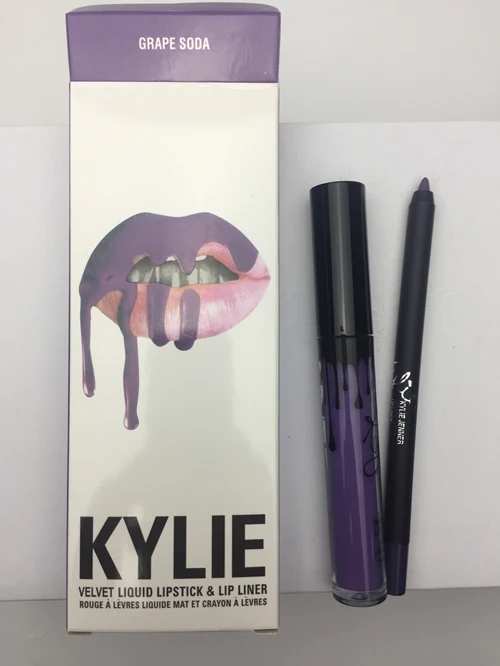 hot new KYLIE matte lipstick+lips pencil makeup lasting waterproof liquid lip gloss kilie lipstick kyliejenner lip - Color: GRAPE SODA