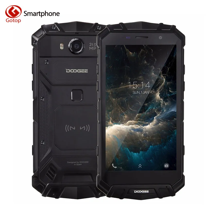 Настоящее IP68 Doogee S60 Беспроводной Charge 5580 мАч 12V2A Quick 5.2 ''FHD helio P25 Восьмиядерный 6